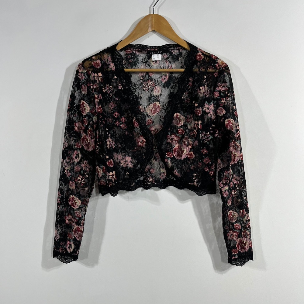 Venus Y2K Lace Fairy Grunge Bolero Dark Flora Boho Womens Medium Whimsigoth